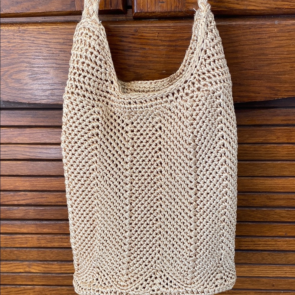Cream Tote Bag with Woven Texture and Casual Shape
